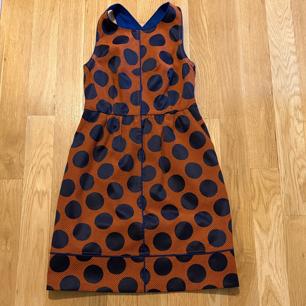 Anthropologie Maeve Orange and Black Polka Dot Dress